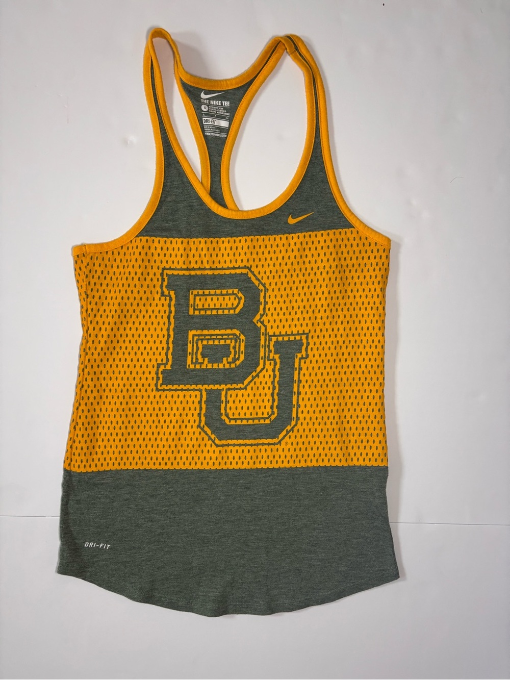 Nike Baylor Bears Dri-FIT Racerback Tank Women’s Small Green Gold NCAA